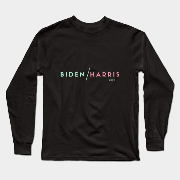 Biden Harris 2020 AKA BH2020 Pink + Green Long Sleeve T-Shirt by ShopFreeThePeople